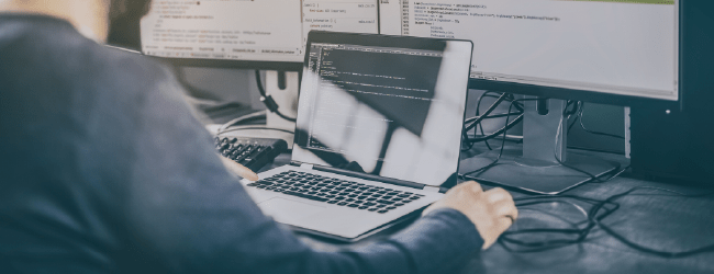 Man working on a laptop 