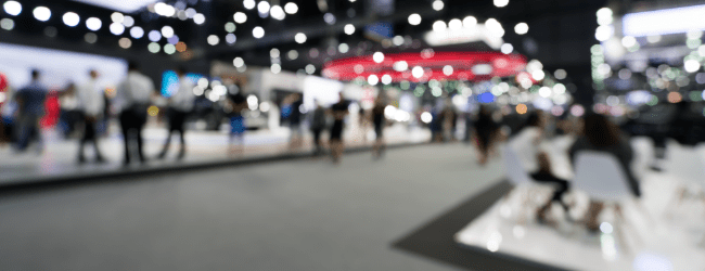 Blurred photo of people at an event