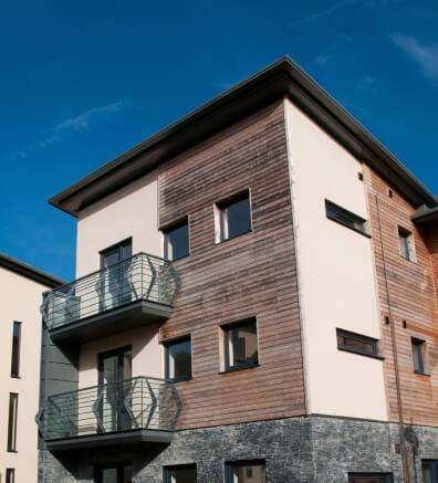 Flats with balconies