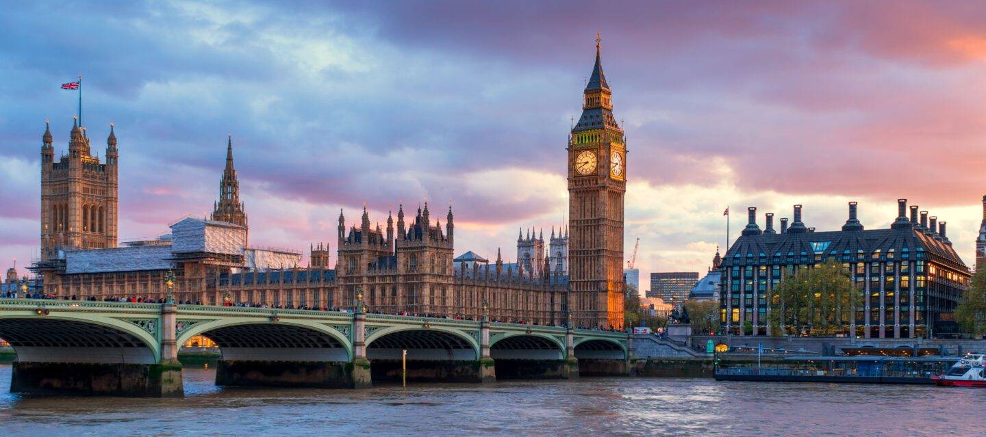 View of the Westminster Bridge and Big Ben