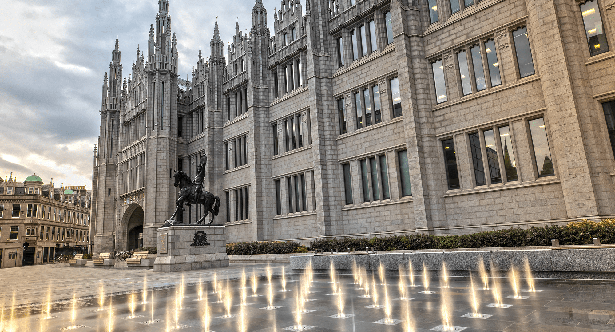 Aberdeen City Council with fountains