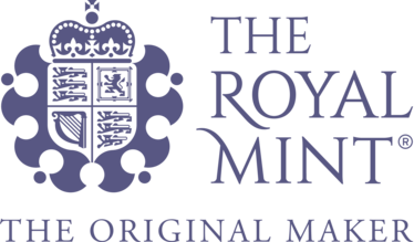 The royal mint logo in purple